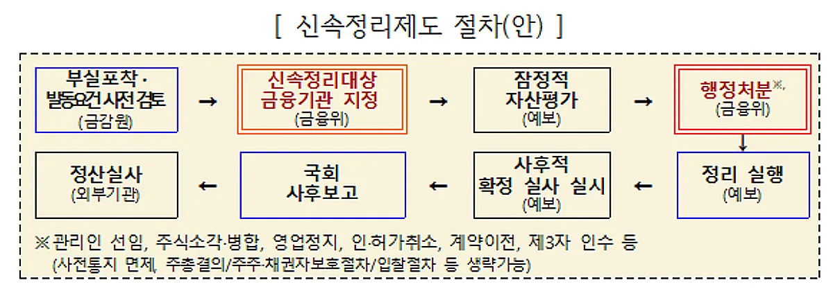 부실 금융사 신속정리제 도입 추진