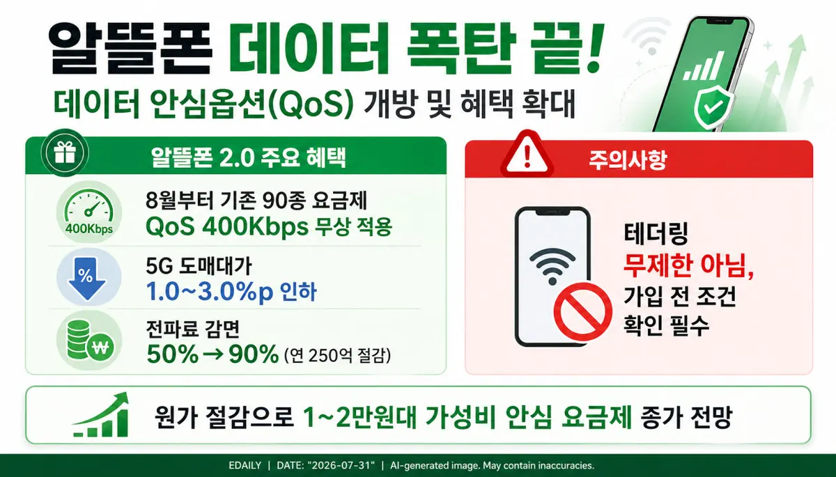 알뜰폰, 안심옵션 도입으로 데이터 초과요금 문제 해결 예정