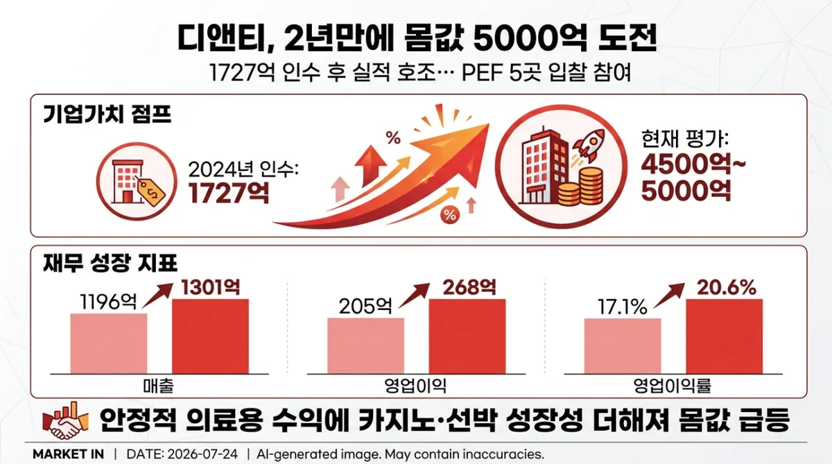디앤티, 1700억에 인수 후 5000억 매각 도전