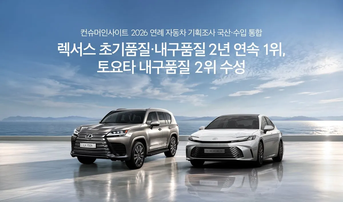 렉서스, 품질평가 2년 연속 1위
