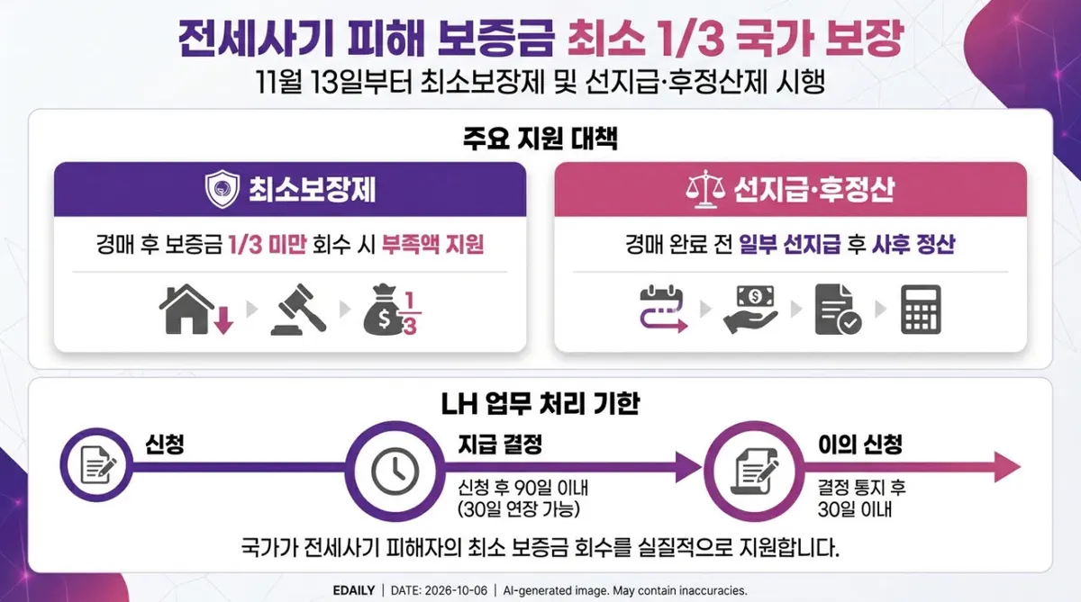 전세사기 피해자 보증금 최소보장제 11월 13일 시행