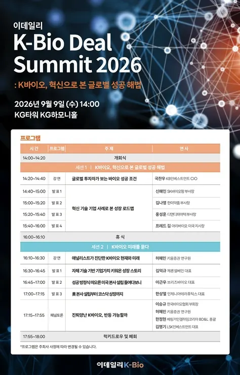 K바이오 혁신과 투자의 미래 포럼 개최