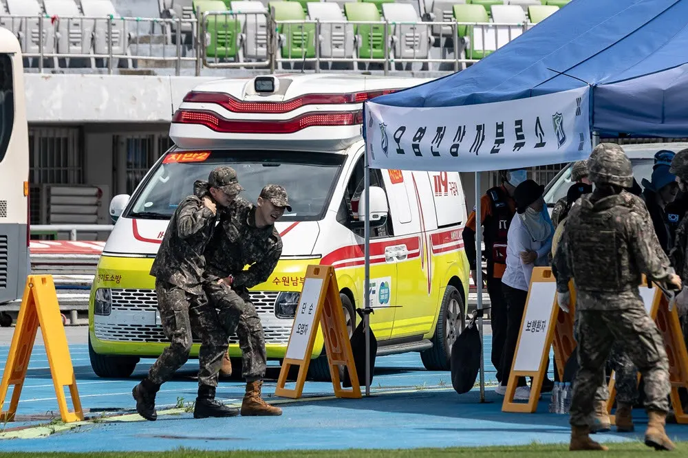을지연습, 폭염으로 야외훈련 중지