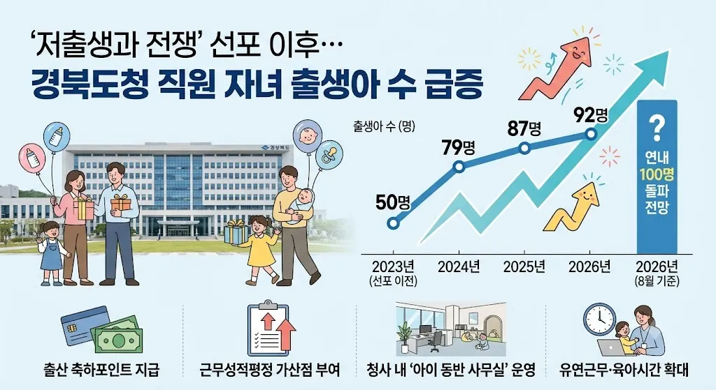 경북도청 직원 자녀 출생아 수 증가